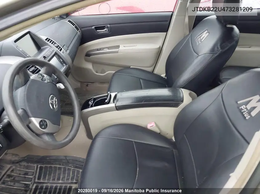 2007 TOYOTA PRIUS VIN JTDKB22U473281209 — фото 5