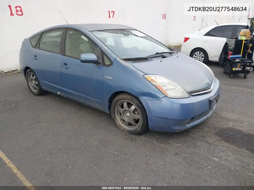 TOYOTA PRIUS 2007, VIN JTDKB20U277548634