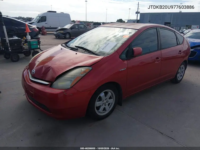 2007 TOYOTA PRIUS VIN JTDKB20U977603886 — фото 2