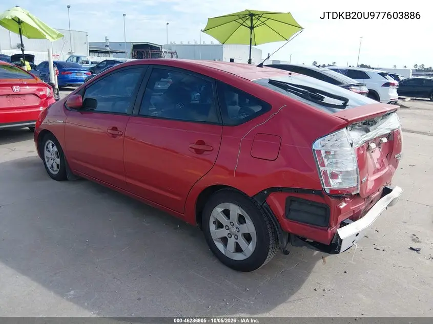 2007 TOYOTA PRIUS VIN JTDKB20U977603886 — фото 3