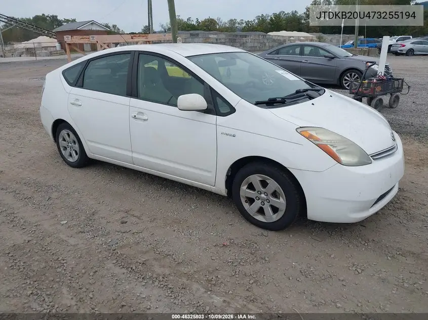 TOYOTA PRIUS 2007, VIN JTDKB20U473255194