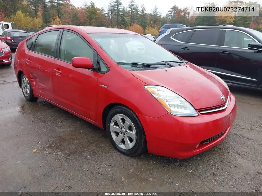 TOYOTA PRIUS 2007, VIN JTDKB20U073274714
