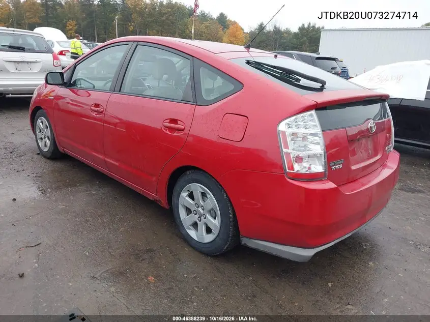 2007 TOYOTA PRIUS VIN JTDKB20U073274714 — фото 3