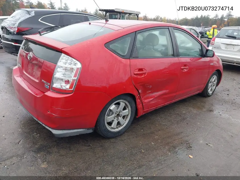 2007 TOYOTA PRIUS VIN JTDKB20U073274714 — фото 4