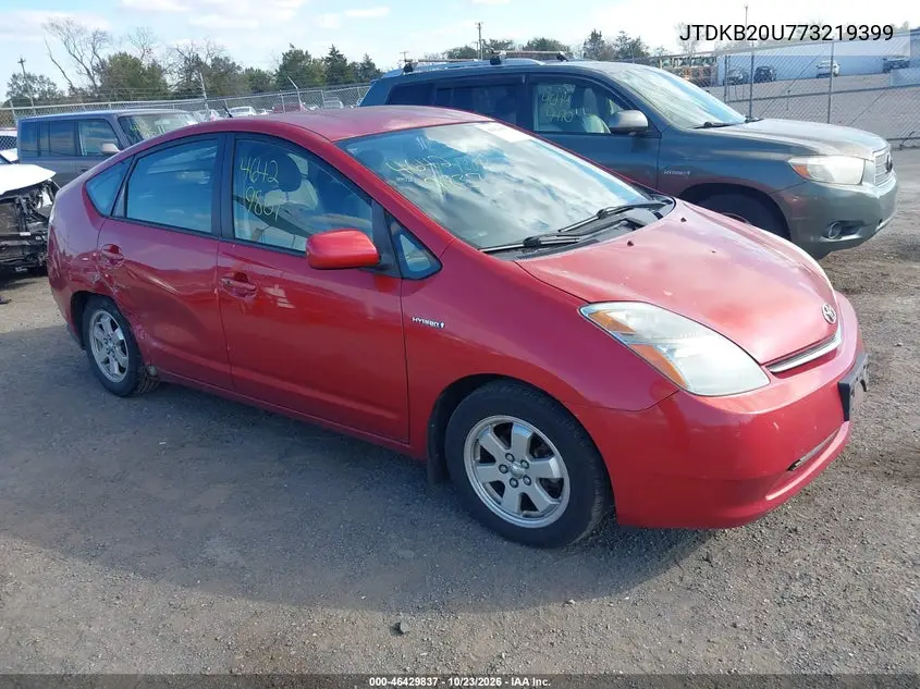TOYOTA PRIUS 2007, VIN JTDKB20U773219399