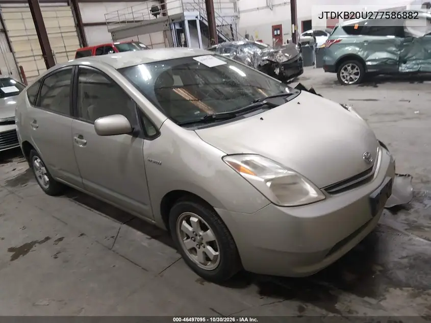 TOYOTA PRIUS 2007, VIN JTDKB20U277586882
