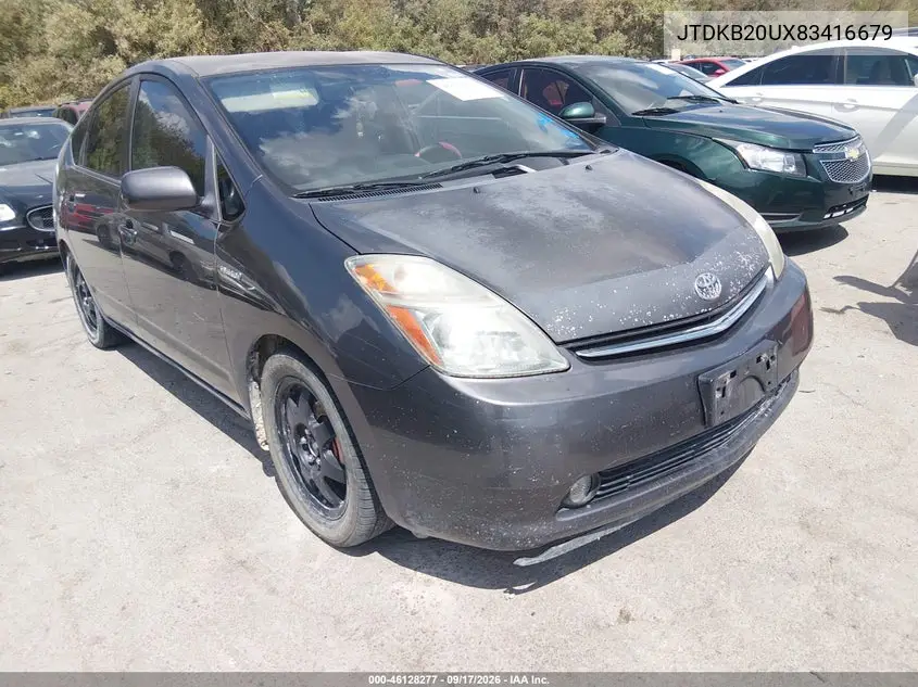 TOYOTA PRIUS 2008, VIN JTDKB20UX83416679
