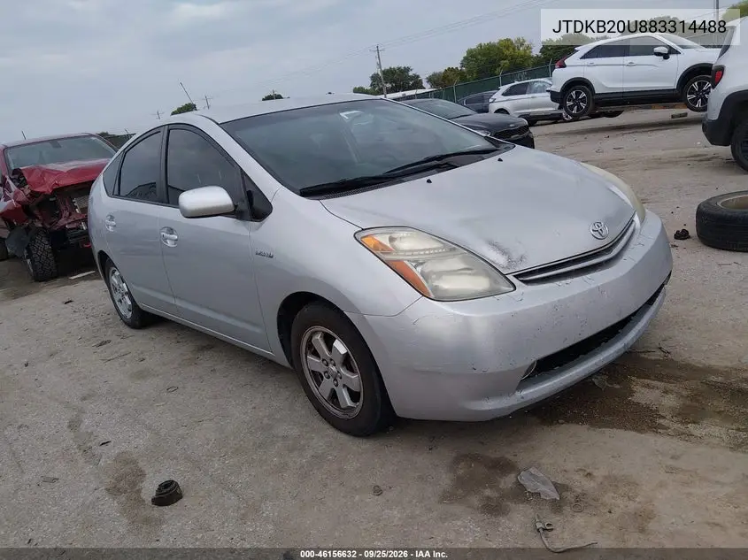 TOYOTA PRIUS 2008, VIN JTDKB20U883314488