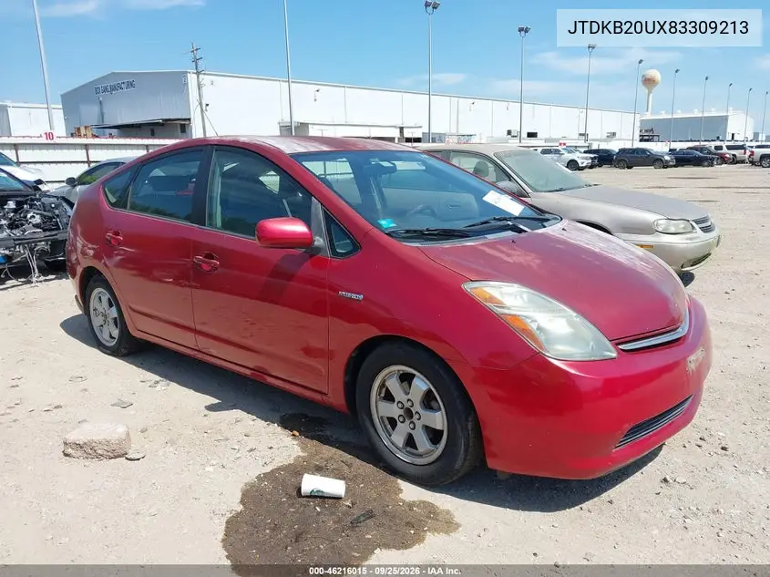 TOYOTA PRIUS 2008, VIN JTDKB20UX83309213