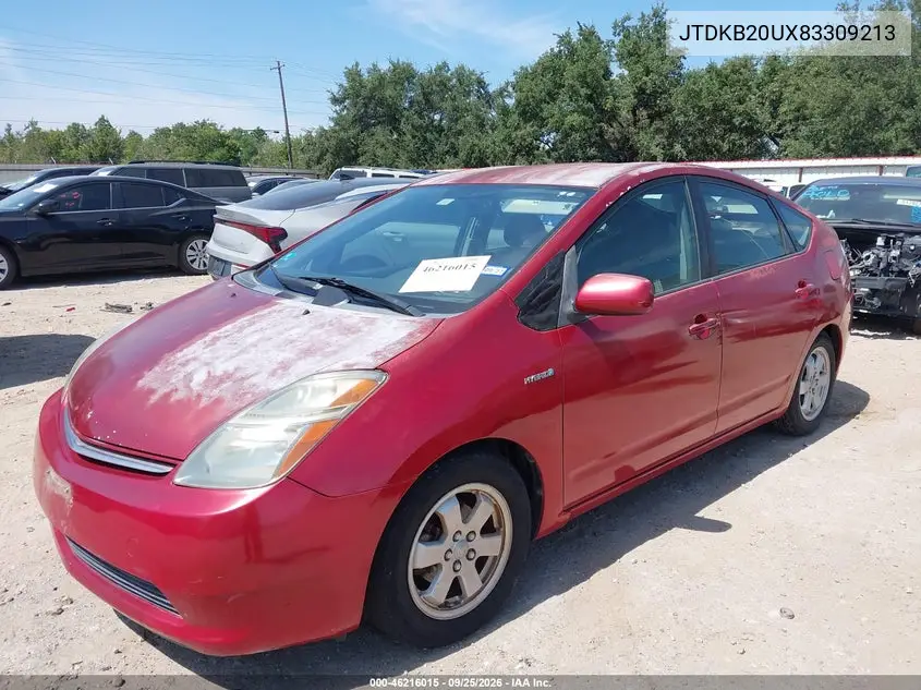 2008 TOYOTA PRIUS VIN JTDKB20UX83309213 — фото 2