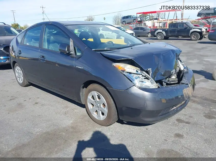 TOYOTA PRIUS 2008, VIN JTDKB20U583337338