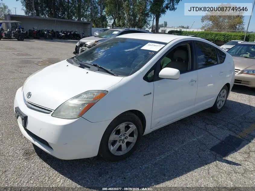 2008 TOYOTA PRIUS VIN JTDKB20U087749546 — фото 2