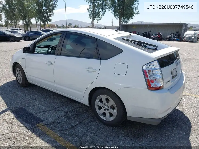 2008 TOYOTA PRIUS VIN JTDKB20U087749546 — фото 3