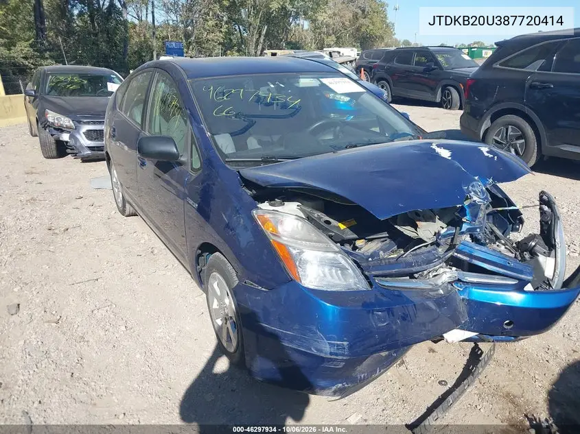 TOYOTA PRIUS 2008, VIN JTDKB20U387720414