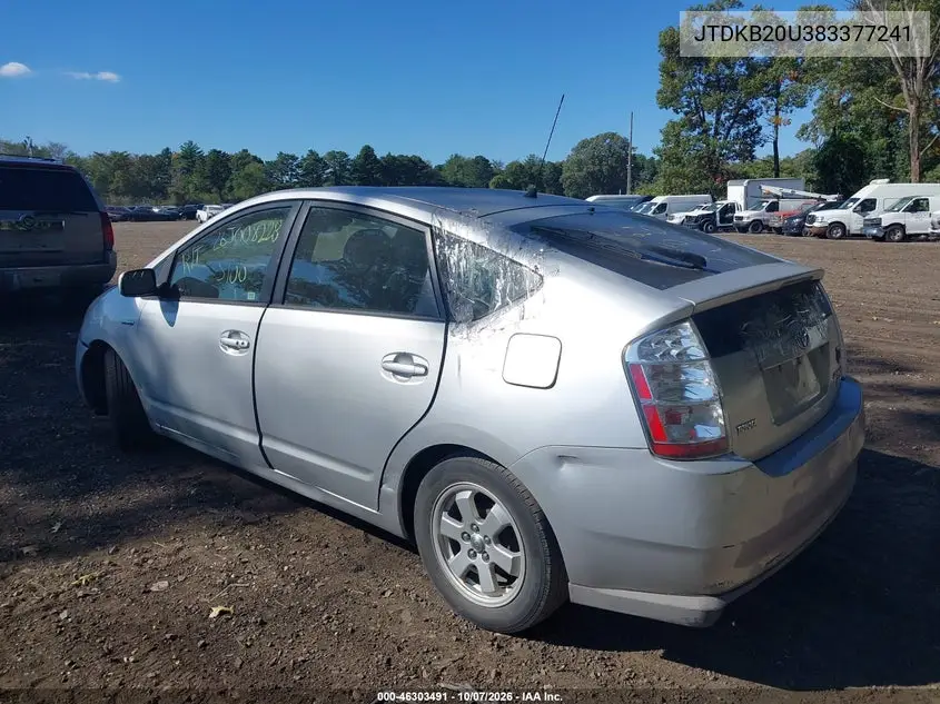 2008 TOYOTA PRIUS VIN JTDKB20U383377241 — фото 3