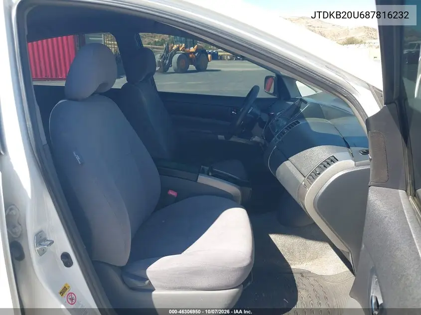 2008 TOYOTA PRIUS VIN JTDKB20U687816232 — фото 5