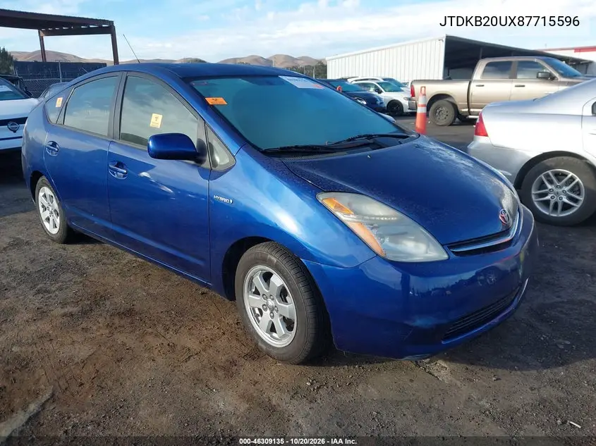 TOYOTA PRIUS 2008, VIN JTDKB20UX87715596