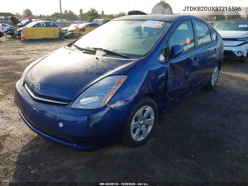 2008 TOYOTA PRIUS VIN JTDKB20UX87715596 — фото 2