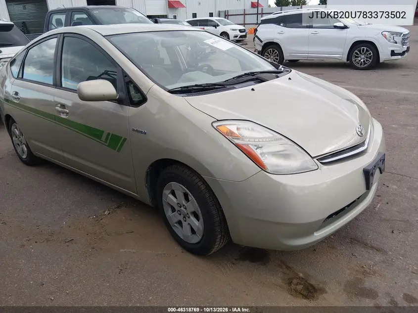 TOYOTA PRIUS 2008, VIN JTDKB20U783373502