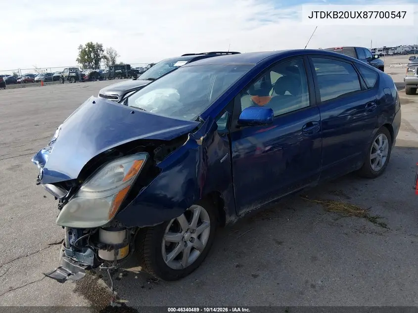 2008 TOYOTA PRIUS VIN JTDKB20UX87700547 — фото 2