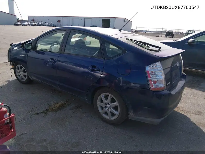2008 TOYOTA PRIUS VIN JTDKB20UX87700547 — фото 3