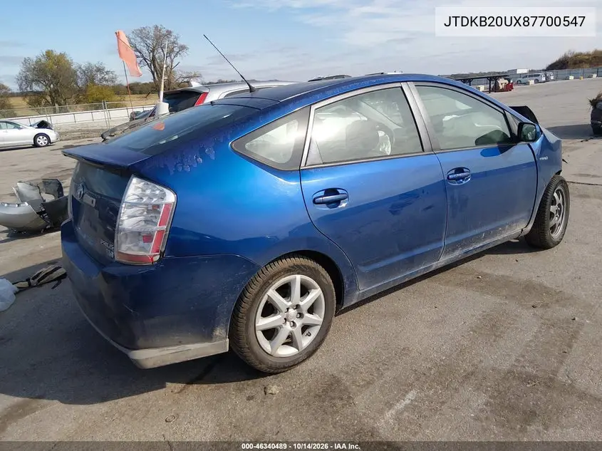 2008 TOYOTA PRIUS VIN JTDKB20UX87700547 — фото 4
