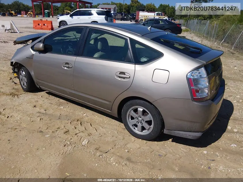 2008 TOYOTA PRIUS VIN JTDKB20U783441247 — фото 3