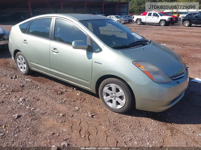 TOYOTA PRIUS 2008, VIN JTDKB20U087729099