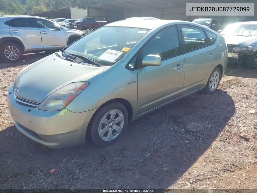 2008 TOYOTA PRIUS VIN JTDKB20U087729099 — фото 2