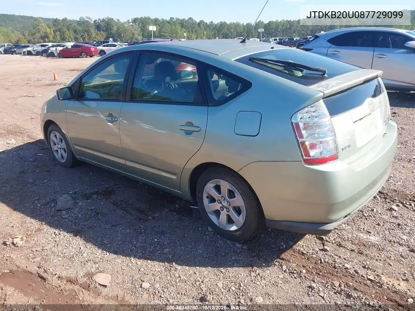 2008 TOYOTA PRIUS VIN JTDKB20U087729099 — фото 3