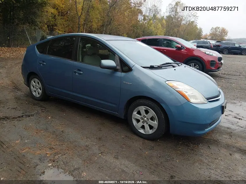 TOYOTA PRIUS 2008, VIN JTDKB20U487759271