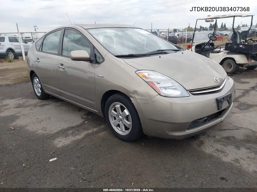 TOYOTA PRIUS 2008, VIN JTDKB20U383407368