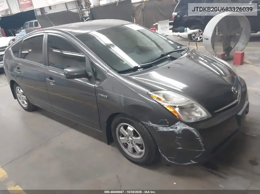 TOYOTA PRIUS 2008, VIN JTDKB20U683326039