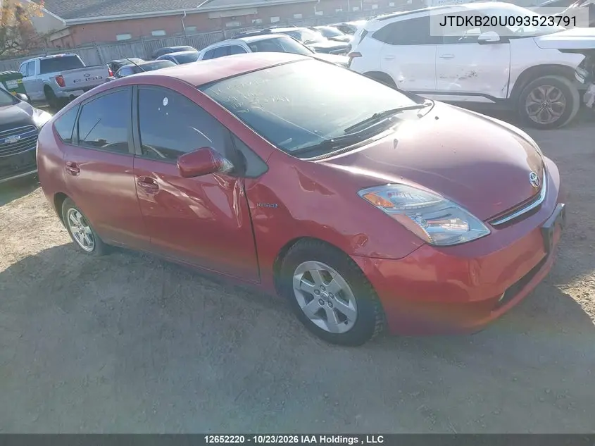 TOYOTA PRIUS 2009, VIN JTDKB20U093523791