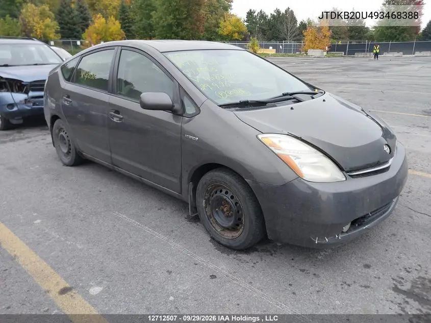 TOYOTA PRIUS 2009, VIN JTDKB20U493468388