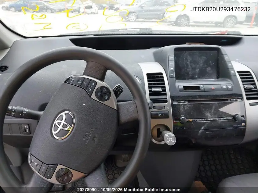 2009 TOYOTA PRIUS VIN JTDKB20U293476232 — фото 7