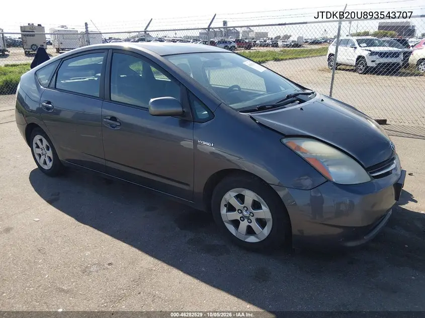 TOYOTA PRIUS 2009, VIN JTDKB20U893543707