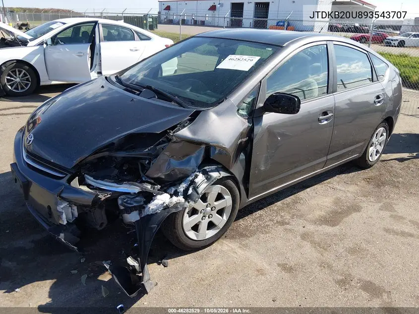 2009 TOYOTA PRIUS VIN JTDKB20U893543707 — фото 2