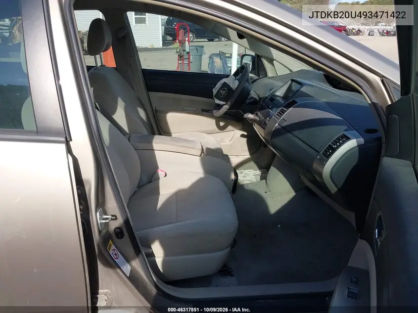 2009 TOYOTA PRIUS VIN JTDKB20U493471422 — фото 5