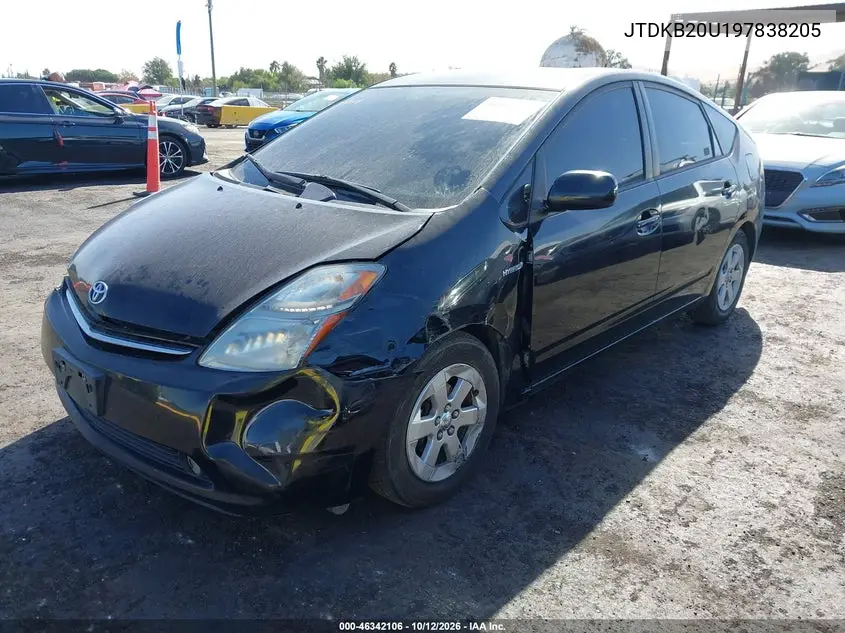 2009 TOYOTA PRIUS VIN JTDKB20U197838205 — фото 2