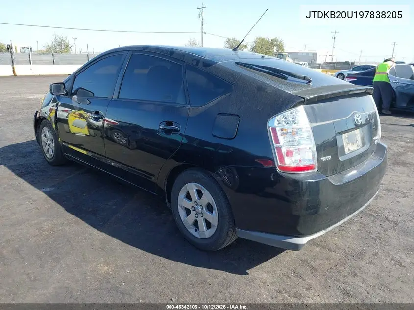 2009 TOYOTA PRIUS VIN JTDKB20U197838205 — фото 3