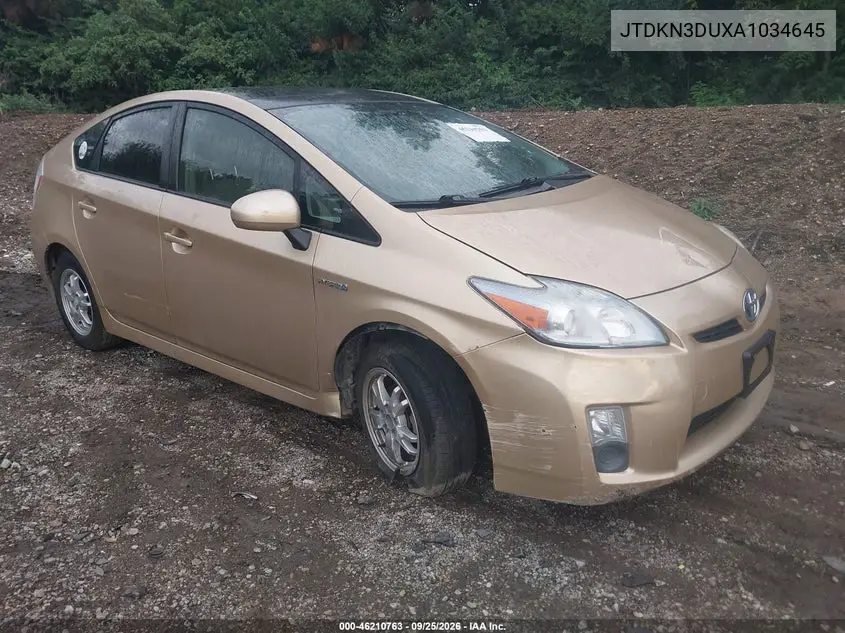 TOYOTA PRIUS 2010, VIN JTDKN3DUXA1034645