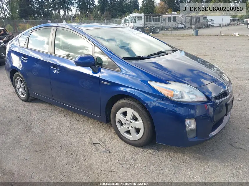 TOYOTA PRIUS 2010, VIN JTDKN3DU8A0200960