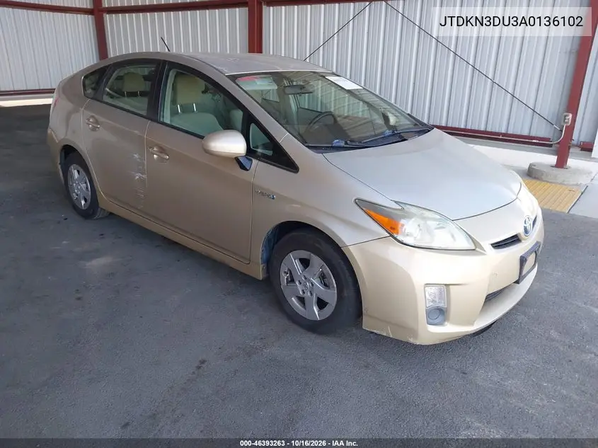 TOYOTA PRIUS 2010, VIN JTDKN3DU3A0136102