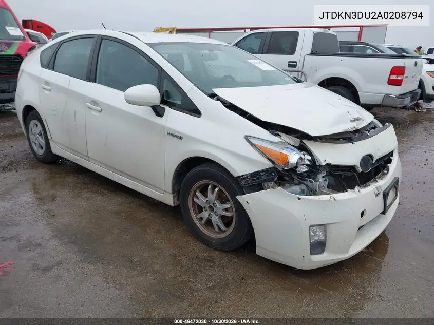 TOYOTA PRIUS 2010, VIN JTDKN3DU2A0208794