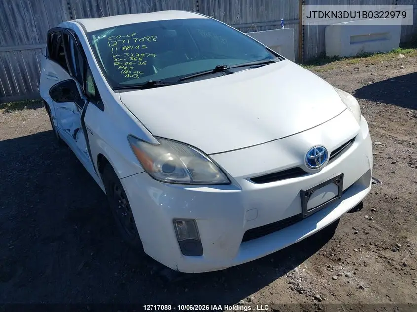TOYOTA PRIUS 2011, VIN JTDKN3DU1B0322979