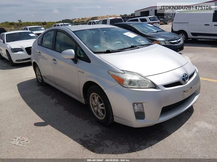 TOYOTA PRIUS 2011, VIN JTDKN3DU2B1475106