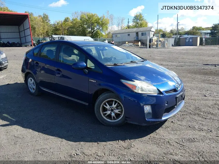 TOYOTA PRIUS 2011, VIN JTDKN3DU0B5347374
