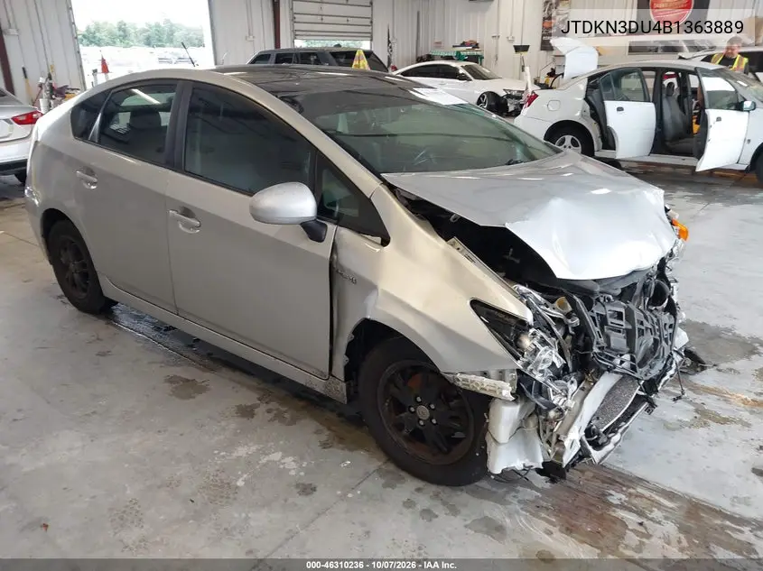 TOYOTA PRIUS 2011, VIN JTDKN3DU4B1363889