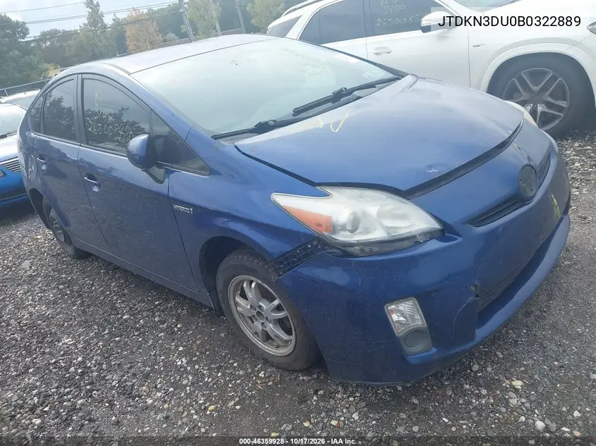 TOYOTA PRIUS 2011, VIN JTDKN3DU0B0322889